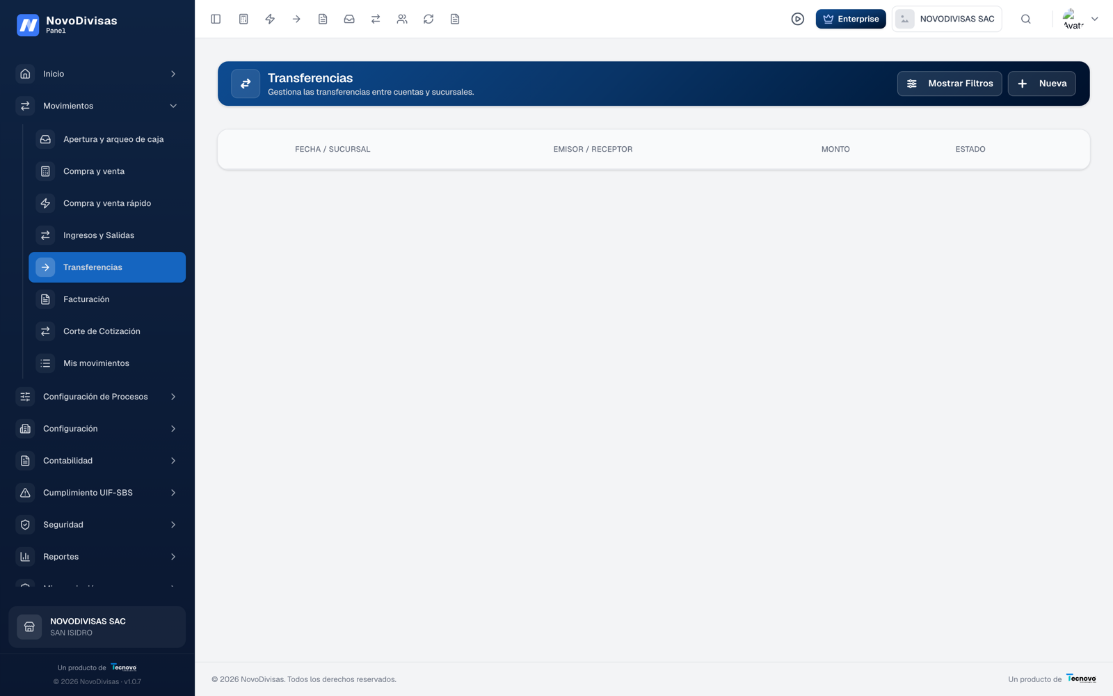 Transferencias entre cajas y bancos